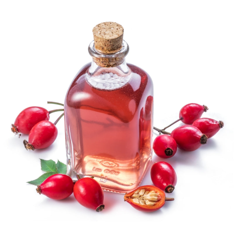 stock photo of rosehips and rosehip oil