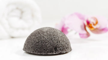 stock photo of a charcoal konjac sponge